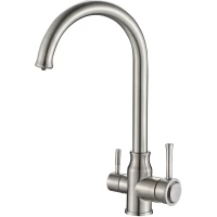 Смеситель для кухни Zorg SH 763 INOX с подключением к фильтру, нержавеющая сталь 