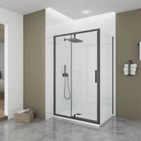 Душевой уголок Veconi Ottimo OP20B-SP-12070-01-C9 120x70 см, профиль черный матовый, стекло прозрачное