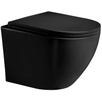 Унитаз подвесной WeltWasser Merzbach 004GL-BL безободковый, торнадо, с сиденьем микролифт, черный глянец