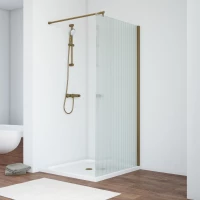 Душевая перегородка Vegas Glass EAF TUR NOVO 76 05 Moru 76 см, профиль бронза, стекло рифленое