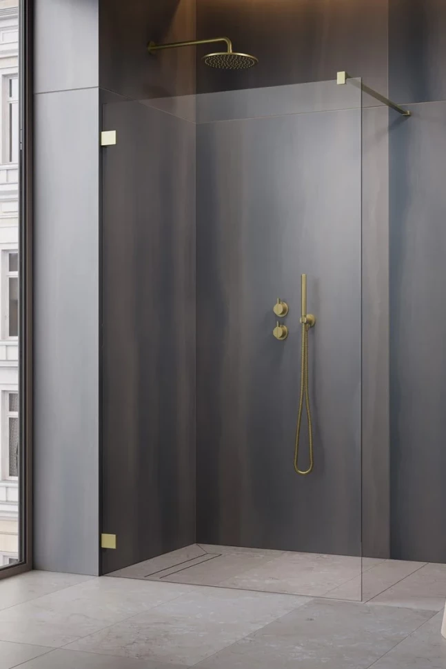 

Неподвижная перегородка Radaway Essenza Pro Brushed Gold Walk-in 60 10103060-99-01 прозрачное