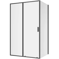 Душевой уголок Mario RIO1412080B1 120x80 см, профиль черный матовый, стекло прозрачное