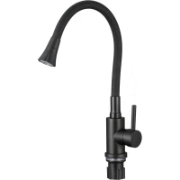 Смеситель для кухни Fmark FS8299H-01 с гибким изливом, черный матовый