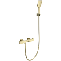 Термостат для душа Wonzon & Woghand Twist WW-B2025-A-BG с душевым гарнитуром, золотой матовый