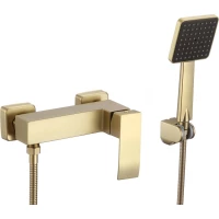 Смеситель для душа Fmark FS8603C с душевым гарнитуром, золотой матовый