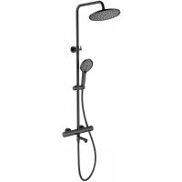 Душевая система Wonzon & Woghand WW-B3069-MB 255 мм, с термостатом, черный матовый
