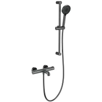 Термостат для ванны Wonzon & Woghand WW-C2006-A-BGG с душевым гарнитуром, темный графит матовый