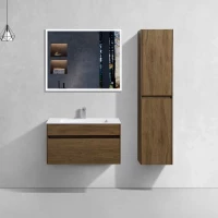 Комплект мебели дуб табачный 80 см Vincea Chiara VMC-2C800TO + VCB-13800W + VLM-3VN800