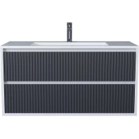 Тумба с раковиной Uperwood Next Premium 3930205171 100 см, подвесная, белый матовый/графит матовый