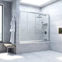 Шторка на ванну Vegas Glass Z2V NOVO 160 07 crystalvision 160 см, профиль матовый хром, стекло прозрачное