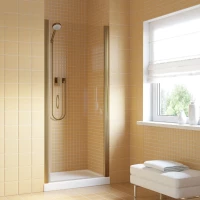 Душевая дверь Vegas Glass EP LUX 65 05 crystalvision R 65 см R, профиль бронза, стекло прозрачное