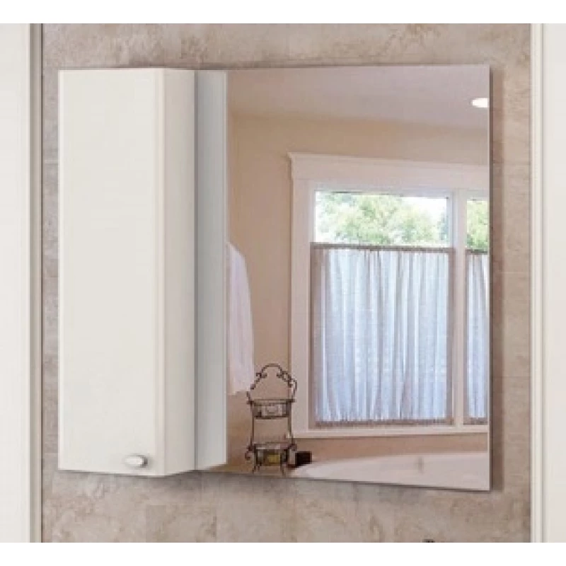 Зеркальный шкаф 100x80 см белый глянец Comforty Неаполь 00004139023