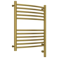 Полотенцесушитель электрический 600x500 состаренная латунь МЭМ правый, перемычка выгнутая Сунержа Богема 3.0 051-5803-6050