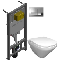 Комплект подвесной унитаз Jacob Delafon Modern Life E77725-0 + E77168-0 + система инсталляции Jacob Delafon E29025-NF + E20858-CP