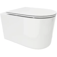 Унитаз подвесной Ceruttispa Tanaro Aria CT8910 безободковый, с сиденьем микролифт, белый