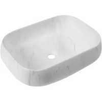 Раковина-чаша Ceruttispa CR0086 MMW1 56,5x40 см, накладная, белый мрамор