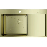 Кухонная мойка Omoikiri Akisame 86-LG-L Side 4997045 86x51 см, светлое золото