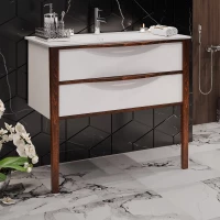 Тумба Риголетто 90, цвет белый/свет.орех