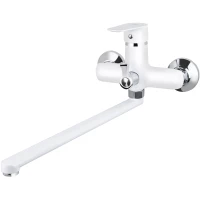 Смеситель для ванны Viko V-4145 универсальный, с душевым гарнитуром, хром/белый