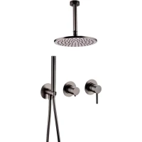 Душевой комплект Filarete FL1032BG 300 мм, со смесителем, графит