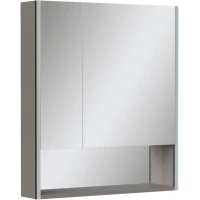 Зеркальный шкаф Equil Smile szSMILE70 70x80 см R, с LED-подсветкой, сенсорным выключателем, лен антрацит