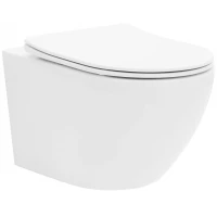 Унитаз подвесной Rea Carlo Mini REA-C2760 безободковый, с сиденьем микролифт, белый