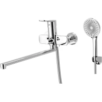 Смеситель для ванны AWP Teza S0851C универсальный, с душевым гарнитуром, хром