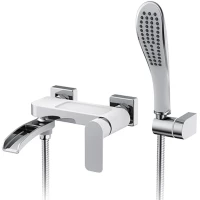 Смеситель для ванны Gappo G3248-8 с душевым гарнитуром, хром/белый