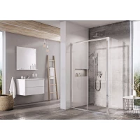 Душевой уголок 100x80 см Ravak Blix Slim BLSDP2 + BLSPS X0PMA0C00Z1 + X9BM40C00Z1 прозрачное