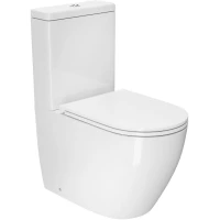 Унитаз-компакт D&K Matrix DT1397016 безободковый, с сиденьем микролифт, белый