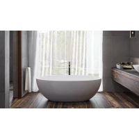 Ванна из литьевого мрамора Whitecross Diamond 0201.170087.200 170x87 см, отдельностоящая, белый матовый