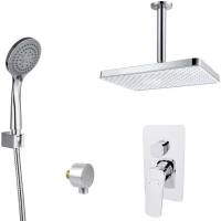 Душевой комплект Aquatek Вега AQ1073CR 305x205 мм, со смесителем, хром