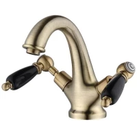 Смеситель для раковины с донным клапаном Caprigo Adria Classic Black Edition 03B-520-vot 