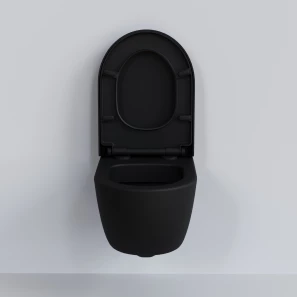 Изображение товара унитаз подвесной ambassador abner 103t20201r-102t20201 безободковый, с сиденьем микролифт, черный матовый