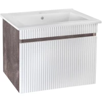 Тумба железный камень/белый глянец 71,8 см Runo Модена 00-00001426