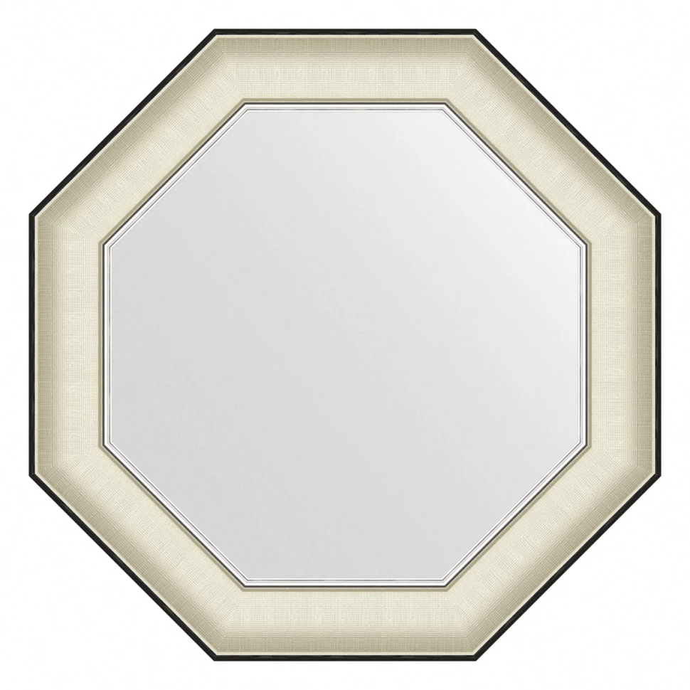 Зеркало 59x59 см белая кожа с хромом Evoform Octagon BY 7446 зеркало 78x138 см белая кожа с хромом evoform definite by 7634