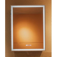 Зеркальный шкаф Silver Mirrors Киото LED-00002824 60x80 см R, с LED-подсветкой, сенсорным выключателем, диммером, антизапотеванием, часами, черный