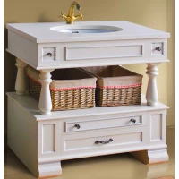 Тумба с раковиной слоновая кость серебряная патина 95 см Atoll Джулия