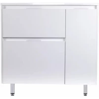 Тумба с раковиной белый матовый 90,2 см с бельевой корзиной Style Line Барселона СС-00002345 + СС-00002252