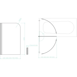Изображение товара шторка на ванну maybahglass mgv-929-фп011-6 70 см r, профиль черный матовый, стекло фотопечать