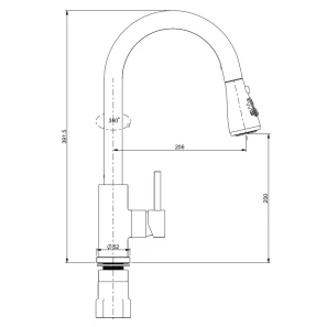 Изображение товара смеситель для кухни splenka s203.49.05 с выдвижным изливом, сатин
