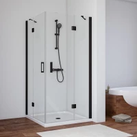 Душевой уголок Vegas Glass AFA NOVO 100 02M 02 100x100 см, профиль черный матовый, стекло шиншилла