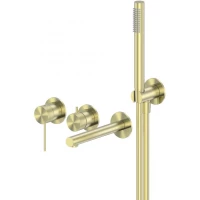 Смеситель для ванны Abber Emotion 316 AF8830BG встраиваемый, с душевым гарнитуром, золотой матовый