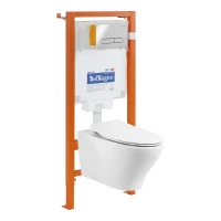 Комплект подвесной унитаз BelBagno Acqua BB340CHR + BB2020SC + система инсталляции BelBagno BB002-80 + BB005-PR-CHROME