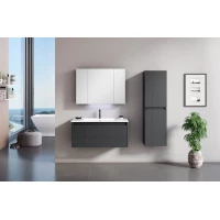 Комплект мебели ORKA Likya 5002491 + 3001088 80 см, подвесной, антрацит матовый