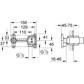 Изображение товара смеситель для раковины на 2 отверстия, встроенный механизм grohe 23319000