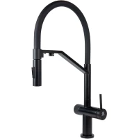 Смеситель для кухни Agger Elegant A3241444 с подключением к фильтру, гибким изливом, черный матовый