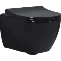 Унитаз подвесной beWash Bogen 88303606 безободковый, с функцией биде, с сиденьем микролифт, черный глянец