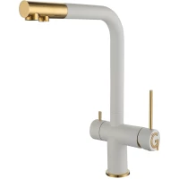 Смеситель для кухни Rivelato Lugano 1523513 brina oro с подключением к фильтру, золотой/иней