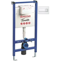 Инсталляция для унитаза Pestan Diamond 40006356 + 40006365 SET40006356DW с кнопкой смыва, белый глянец/матовый хром